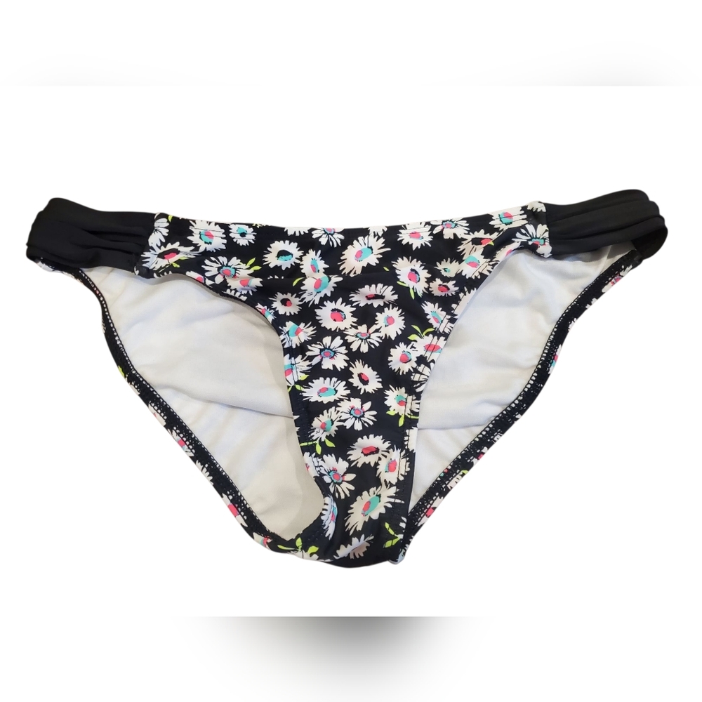 NWOT Endless Summer Neon Floral Bikini Bottoms with Strappy Sides